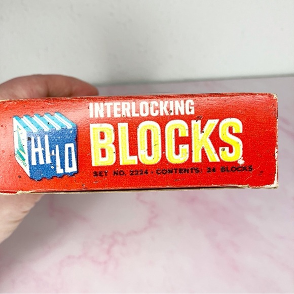 Vintage Halsam wooden block set 24 in original box interlocking hi-lo blocks - Picture 11 of 11